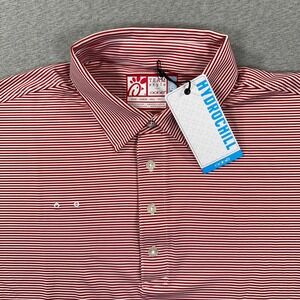 Oobe Chick-fil-A Team Style Hydrochill Polo Shirt Mens M Red White Stripe NEW
